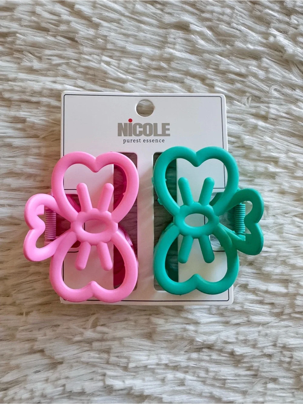 Hello kitty bow Hair Claw Clips - Pink & Teal